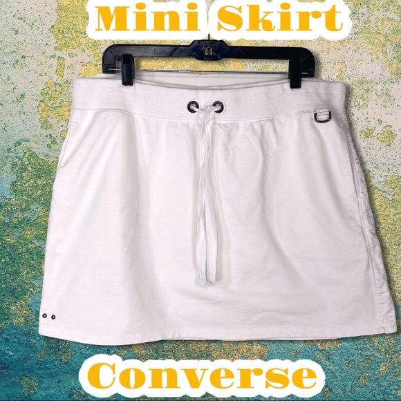 Converse Dresses & Skirts - Converse White Cotton Mini Skirt XL